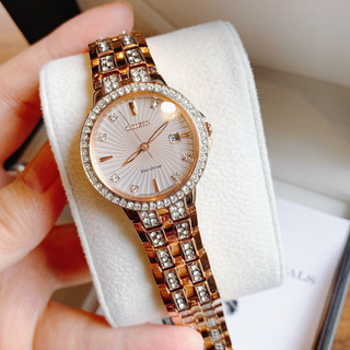 Đồng hồ nữ chính hãng Citizen EW2348-56A màu rose gold - Máy Quartz Pin năng lượng ánh sáng