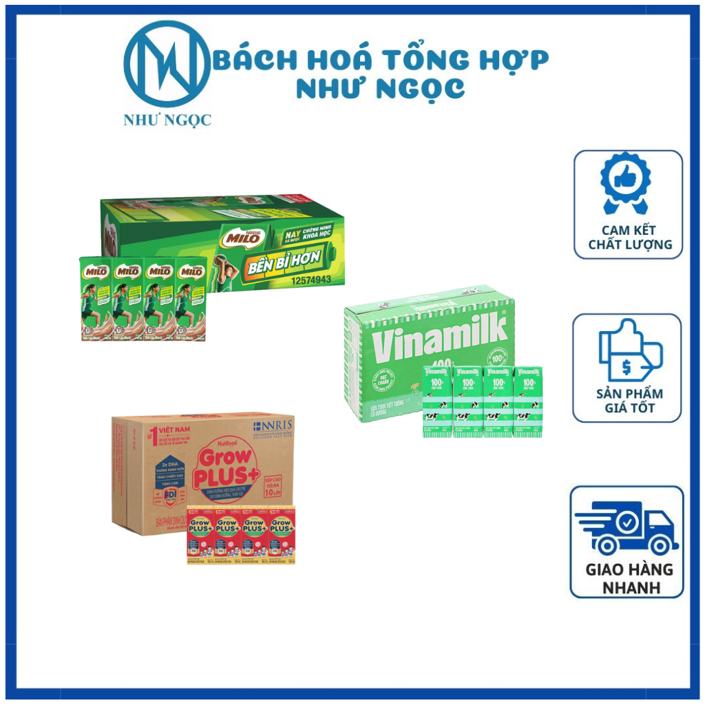 THÙNG 48 HỘP - Sữa Nutifood Grow Plus Đỏ/ Sữa Tươi Vinamilk/ Sữa Milo ----