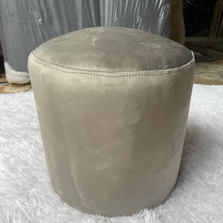 Ghế đôn sofa, ghế đôn bàn trang điểm màu xám ghi vải nhung hình tròn 35 x 35cm giá rẻ