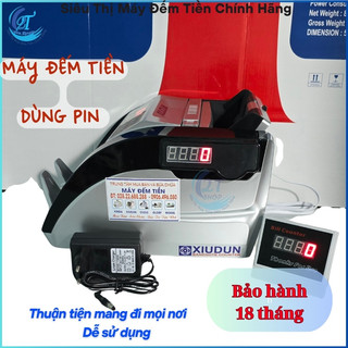 Máy đếm tiền dùng pin, Máy giá rẻ Xiudun 5800c. Đếm số lượng tờ, ấn định số tờ, cộng dồn, bh 18T