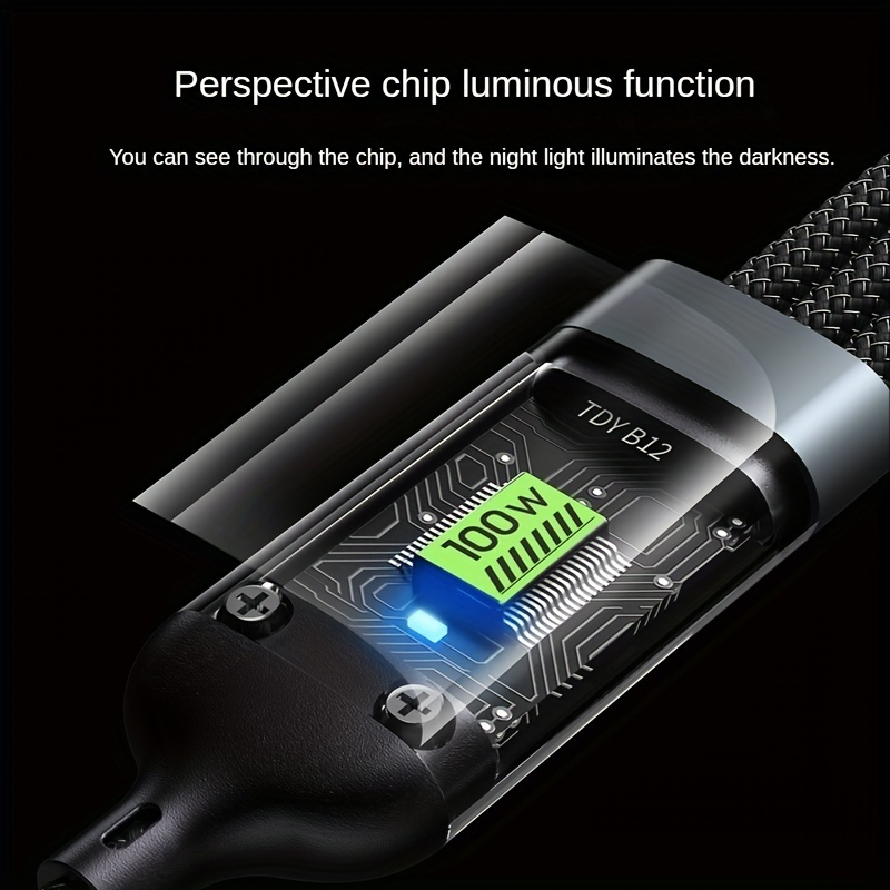 Dây Sạc Tự Ngắt - Dây Cáp Sạc Dữ Liệu Sạc Nhanh 100W Micro USB Type C 3 Trong 1 6A | BigBuy360 - bigbuy360.vn