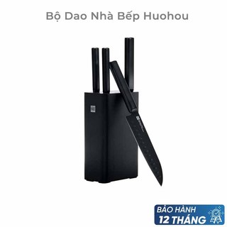 Bộ Dao 5 Món Xiaomi Huohou mạ titan, đế tích hợp và 4 chiếc dao chuyên dụng không thể thiếu trong bếp