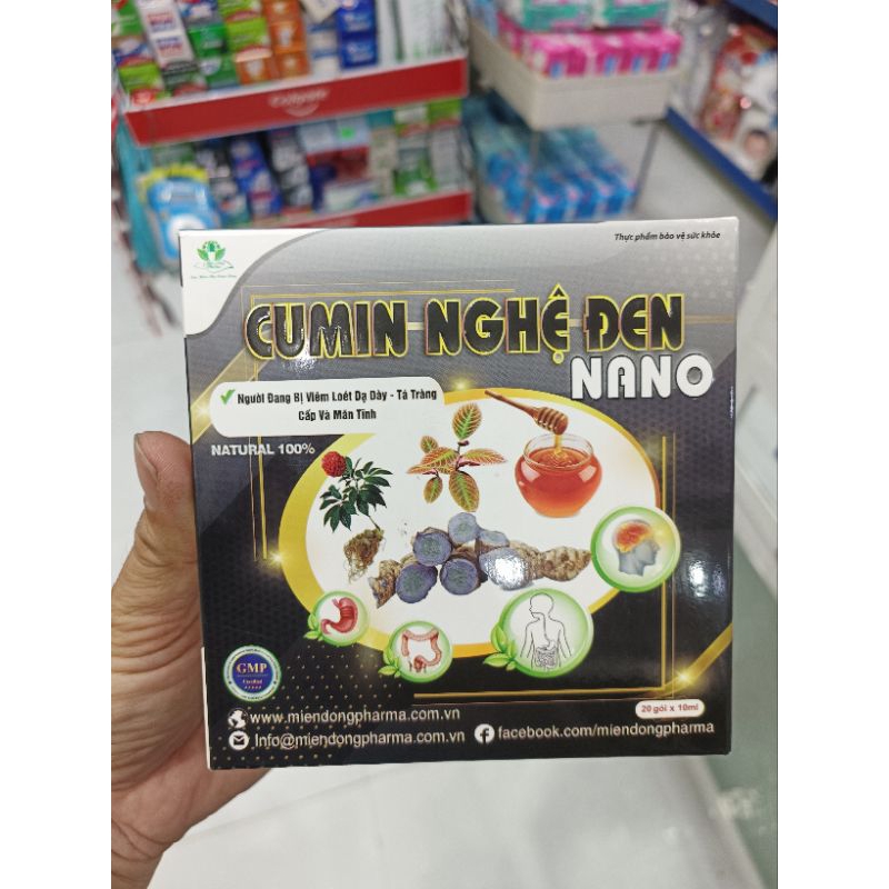 Nghệ đen nano cumin viêm dạ dày hộp 20 gói