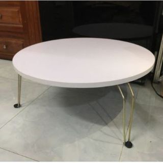 Bàn học tròn gỗ MDF ngồi bệt, trang điểm nhỏ gọn xinh xắn