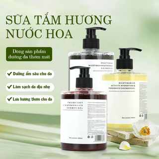 Sữa tắm giúp trắng da body thơm lâu dưỡng ẩm mềm mịn, sữa tắm dưỡng trắng mang hương nước hoa Niacinamide