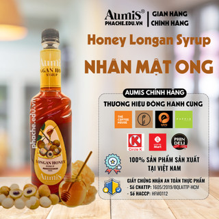 Syrup Siro Nhãn Mật Ong Aumis Làm Trà Trái Cây, Trà Sữa Chai 750ml