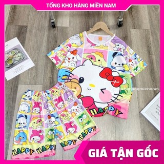 Đồ bộ ktty Bộ thun bé trai bé gái in hình cọp Hoạt hình dễ thương size 5kg đến 70kg chất vải mềm mát DBRBD