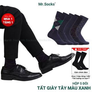  Hộp 5 đôi tất nam công sở đi giày tây Mr.Socks vớ nam cổ cao hút ẩm thoáng mát - GOM-MIX16-CB5 
