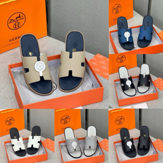 Dép Hm quai da dành cho nam , dép lê Hermess full box đế gỗ [ảnh +video tại shop]