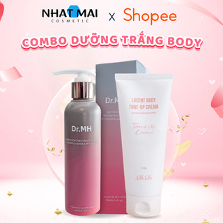 Combo trắng da (sữa tắm trắng da dr.mh 200ml + kem bạch tuyết dưỡng trắng lucent body tone-up cream)