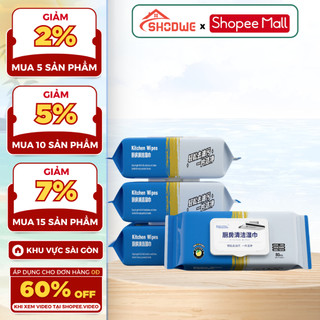Khăn Giấy Ướt Lau Bếp SHODWE 80 Tờ Đa Năng Mềm Mại, Thân Thiện, An Toàn Với Da