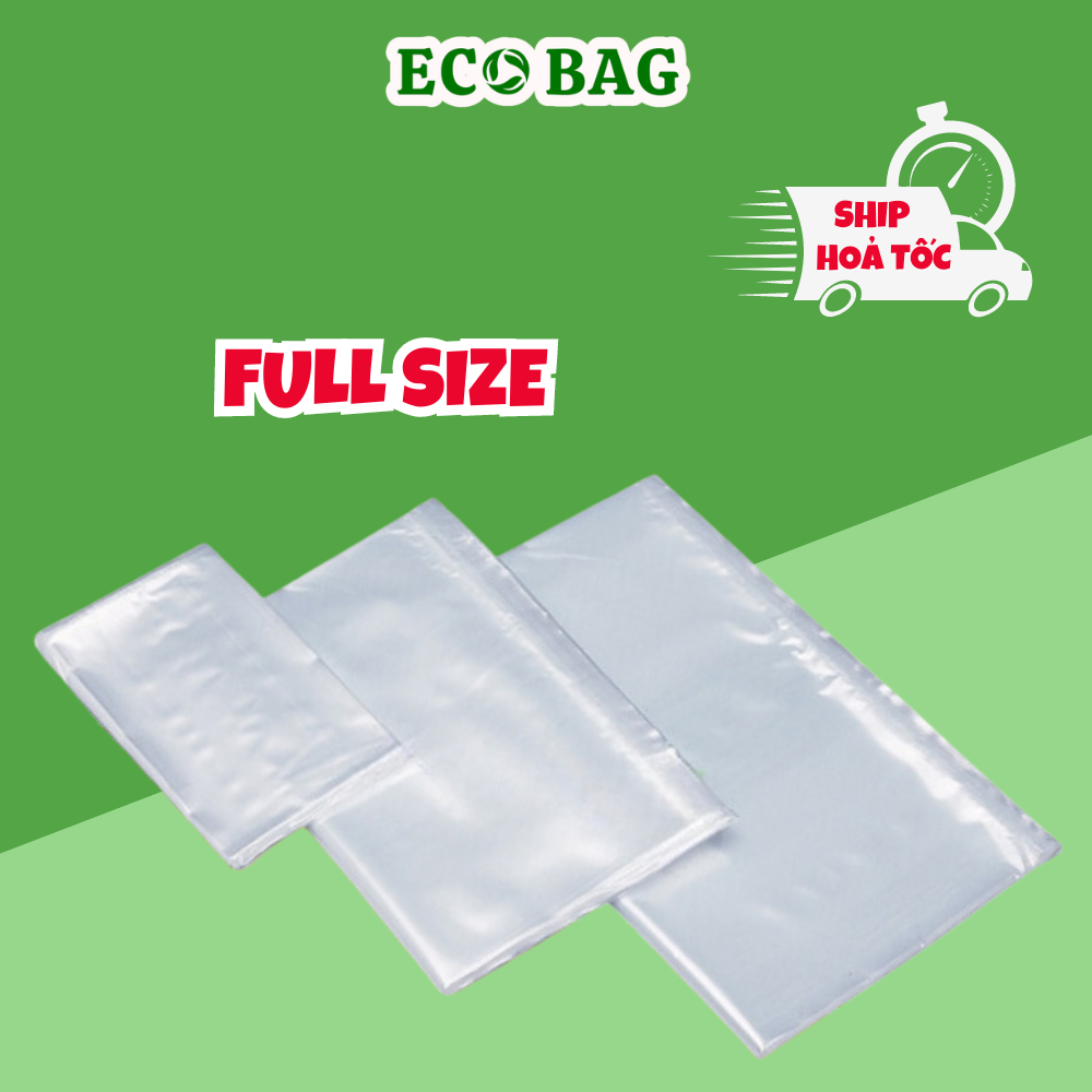 Túi PE trong suốt, 1Kg túi nilon bóng dẻo gói hàng, đựng quần áo giặt là, chăn, gấu bông