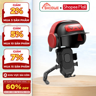 Kẹp Điện Thoại SHODWE Có Tấm Che Mini, Gắn Xe Đạp, Xe Máy, Giá Đỡ Điện Thoại Di Động