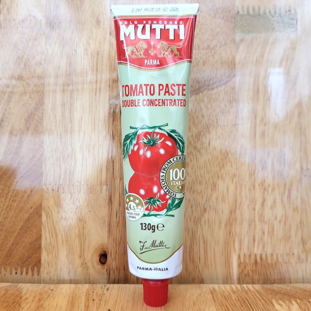 MUTTI [tuýp 130g] SỐT CÀ CHUA ĐẬM ĐẶC 99,5% [ITALIA] Tomato Paste Double Concentrated