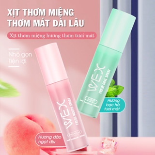 Xịt thơm miệng vị đào thơm mát dài lâu, diệt khuẩn, vệ sinh răng miệng, khử mùi hôi, bảo vệ nướu giúp bạn tự tin hơn WEX