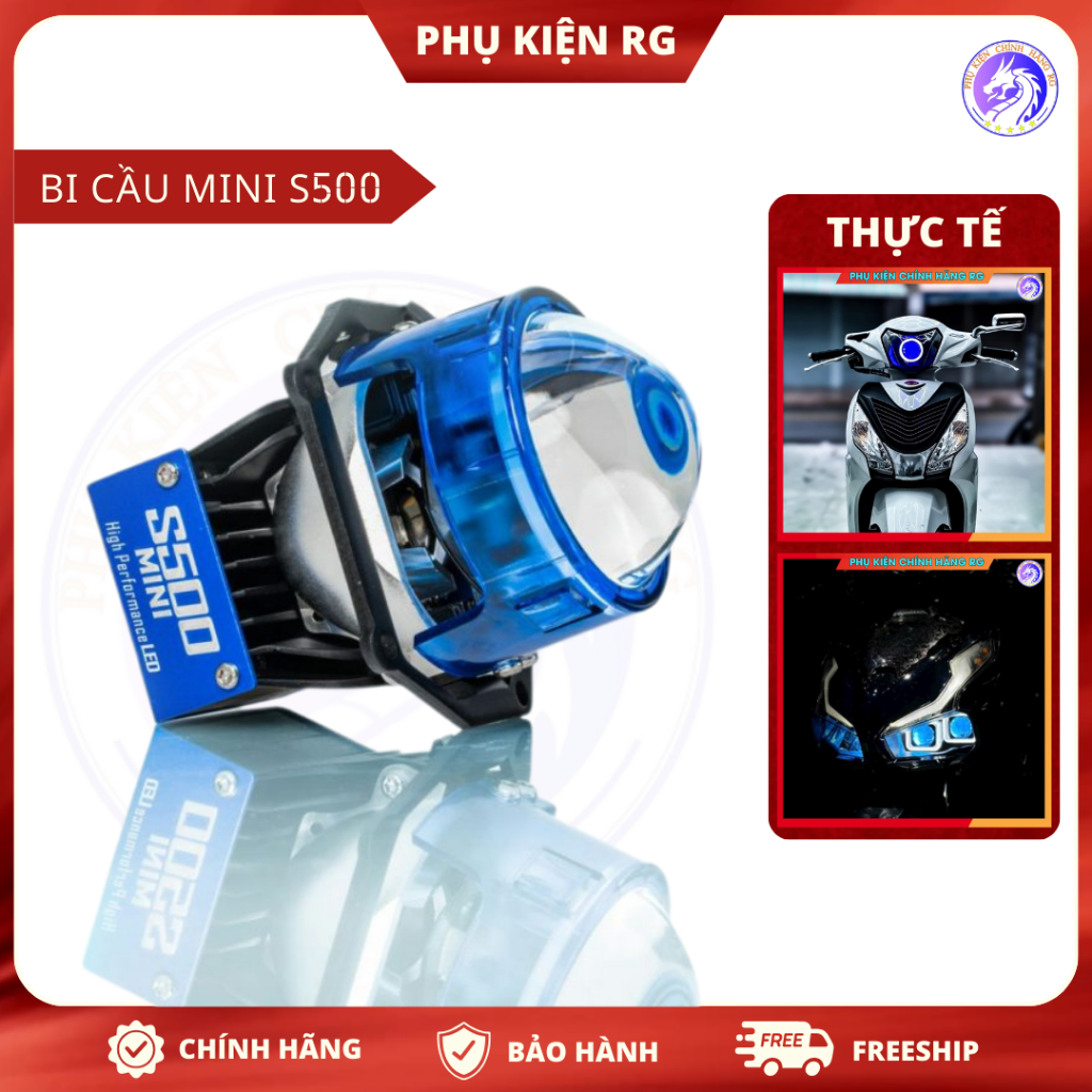 Đèn Trợ Sáng Bi Cầu Kenzo S500 Mini - Hiệu Suất Cao, Đèn LED Bi Cầu Mini Siêu Sáng 2.0 Dễ Dàng Lắp Đ