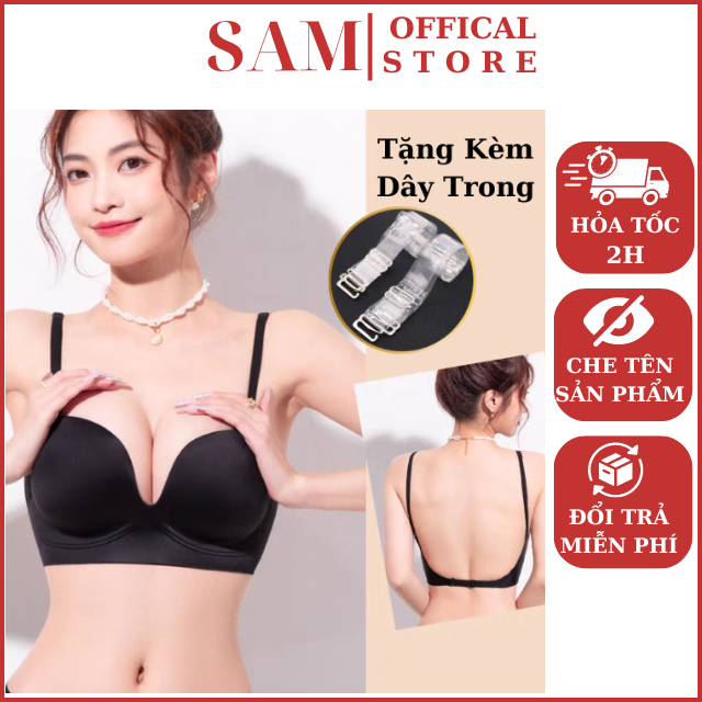 Áo Ngực Hở Lưng Nâng Ngực Mút Dày SAM93 Chất Liệu Su Đúc Cao Cấp Tạo Khe Quyến Rũ Thích Hợp Mặc Áo, Đầm, Váy Hở Lưng A35