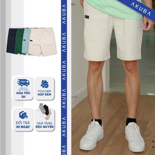 Quần short nam Akuba, phong cách thể thao, nhiều màu năng động, đứng form tôn dáng 01J0736