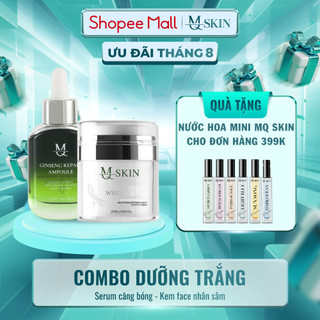 Combo dưỡng da kem face nhân sâm - serum căng bóng mq skin