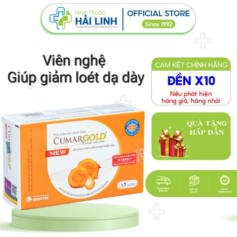 🔱 [CHÍNH HÃNG] Cumargold - Hỗ Trợ Viêm Loét Dạ Dày Hộp 30 Viên