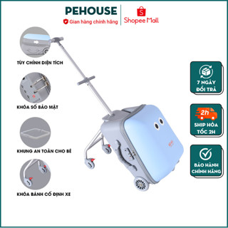Vali xe đẩy cao cấp vali ghế ngồi cho bé vali kéo cho bé du lịch 2in1 Pehouse Mall 23-40