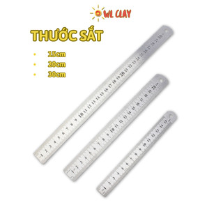 Thước kẻ bằng sắt không gỉ độ dài 15 cm 20 cm 30 cm, Thước sắt cao cấp dụng cụ thủ công handmade học tập DIY