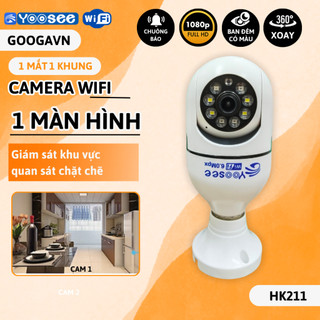 (BH 12 THÁNG) Camera wifi YOOSEE chui bóng đèn/chui cắm điện kiểu dáng độc đáo xoay 360 độ, hỗ trợ flash quay đêm có màu