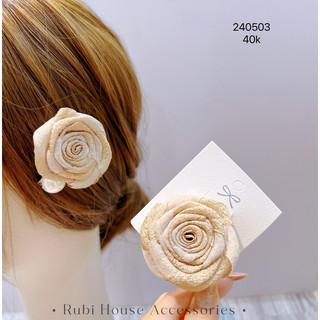 kẹp tóc đính hoa hồng thời trang style korea