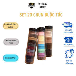 Hộp chun buộc tóc set 20 chiếc nhiều mầu sắc - Hàng loại đẹp