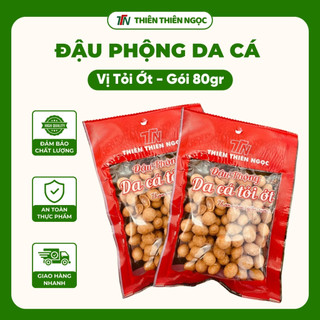  Thùng 10 gói Đậu Phộng Da Cá Tỏi Ớt Giòn Thơm Cay Nhẹ Béo Ngậy Ăn Vặt Ăn Nhẹ Snack Eatclean Gói 80gr 