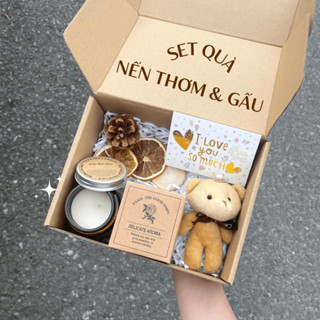 Set quà tặng Nến thơm và Gấu bông dành cho nam nữ ý nghĩa, quà sinh nhật, tốt nghiệp, ngày kỉ niệm, giáng sinh