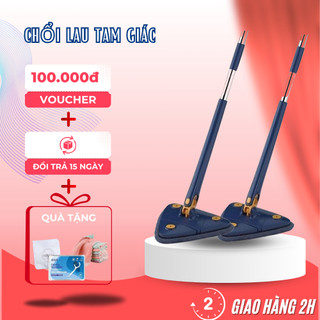 Cây Lau Nhà Tam Giác DeMilux Tự Vắt Xoay 360 Độ Thông Minh. Chổi Đa Năng Cán Dài , Lau Kính