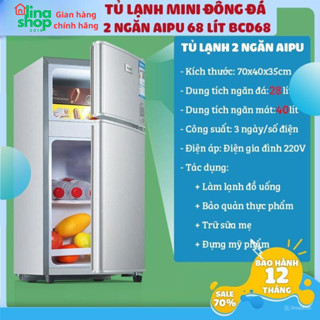 Tủ lạnh mini 2 ngăn HYUNDAI dung tích 68L cấp đông thực phẩm ,làm đá nhanh tiết kiệm điện