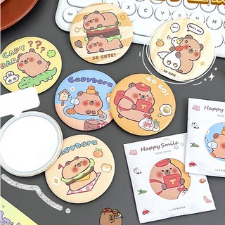 Gương Mini Cầm Tay Bỏ Túi Các Chú Gấu Capybara Đáng Yêu Tiện Dụng