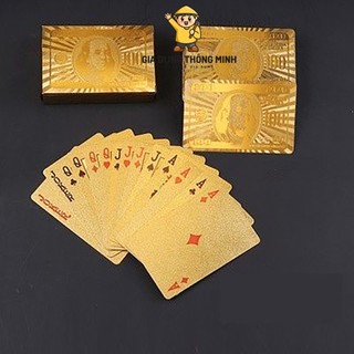 Bộ bài tây nhựa cứng mạ vàng tú lơ khơ