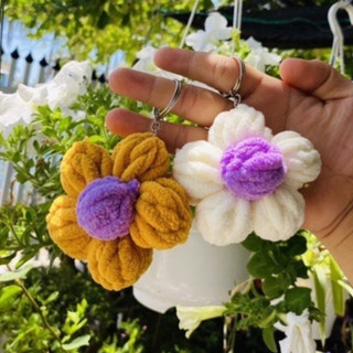 Móc khoá hoa bắp len nhung đũa size 10cm - Hàng sẵn