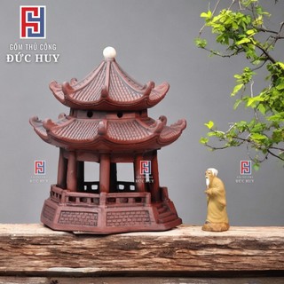 Mô hình gốm Lầu Bát Giác trang trí tiểu cảnh - trang trí bể cá