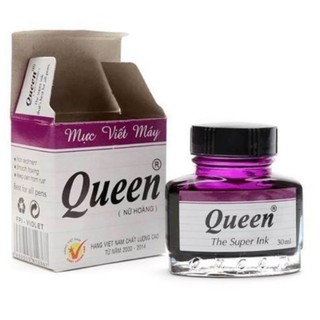 Mực Queen tím 30ml dùng cho bút máy, màu sắc tươi sáng, mực tím học sinh Tiểu Học