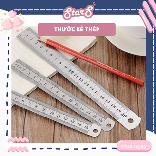 Thước kẻ học sinh sắt thép dụng cụ học tập may vá 15cm 20cm 30cm