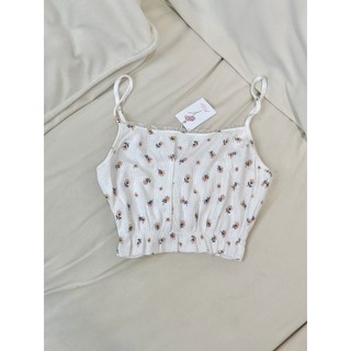 Mia croptops| áo 2 dây form croptop ngắn, vải mỏng hoạ tiết hoa nhí|freesize