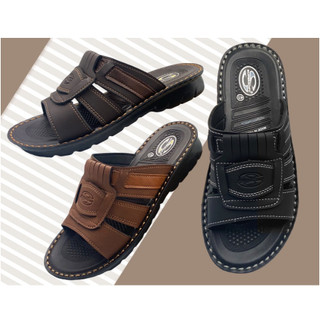 Dép Thái Lan FOOTNIKS FPU33 - 4407M Quai Ngang Chất Cao Su Quai Da Microfiber Nam Đi Mưa Siêu Nhẹ Chống Trơn Trượt