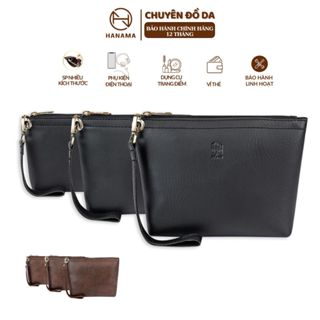 Combo 3 túi cầm tay Nam Nữ Da Hanama F2 thời trang cao cấp Handbag Clutch