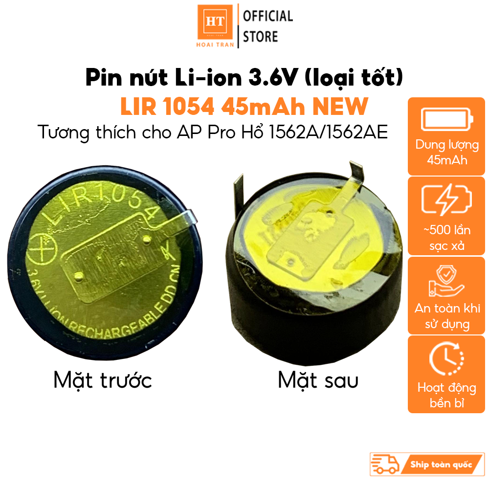 Pin nút Li-ion 3.6V LIR 1054 45mAh NEW cho tai nghe Bluetooth AP Pro Hổ Vằn 1562A/1562AE