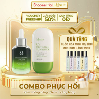Combo phục hồi da kem chống nắng - serum căng bóng mq skin