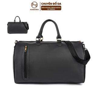 Hanama Mic17 Túi du lịch chống nước chống xước mới màu Đen phối Nâu  - Đen dabag qoai xách tháo dời  Đeo Vai