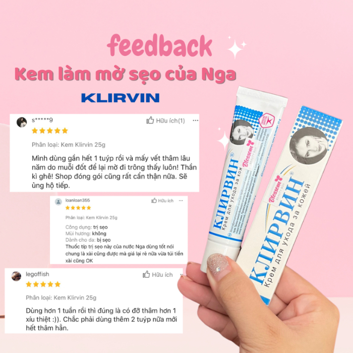 Kem Sẹo KLIRVIN NGA Mờ Sẹo Giảm Thâm Tuýp 25ML
