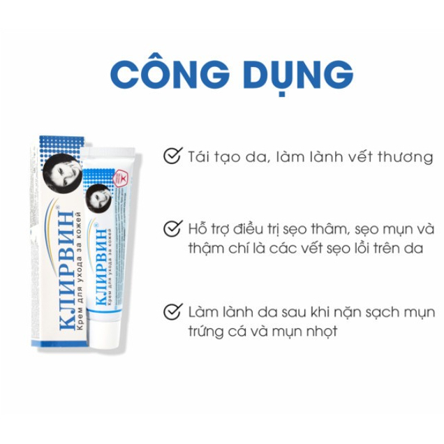 Kem Sẹo KLIRVIN NGA Mờ Sẹo Giảm Thâm Tuýp 25ML