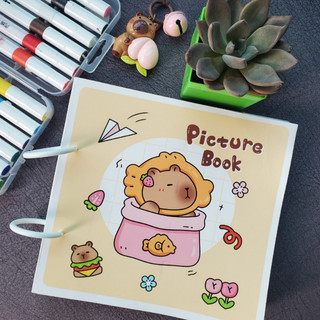 Tranh tô màu nước Capybara bộ 20 tranh giấy dầy đẹp