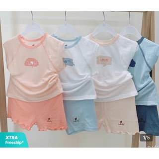 Bộ cộc tay chất bambo cho bé từ 9m-4y