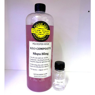 Nhựa poly composite,poly hồng[Polyester resin][1kg kèm xúc tác]